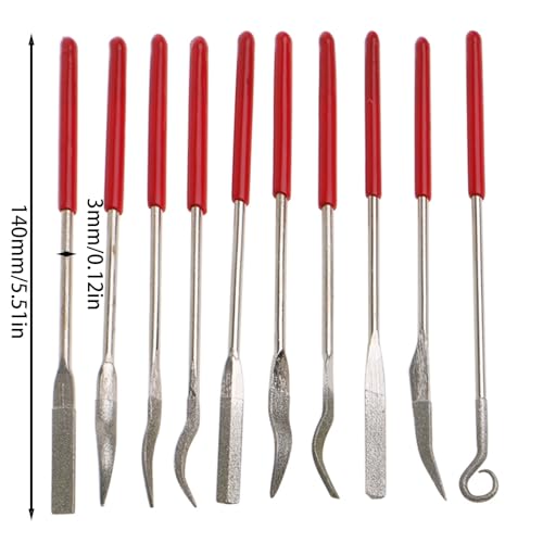 YUOIUX Beschichtete Rifflerfeilen, mechanische Uhren, Schmuckfeilen, Werkzeuge, 10 Stück von YUOIUX