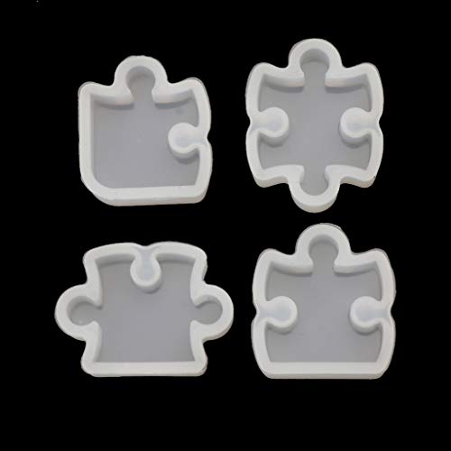 YUOIUX Dekorative Form, 4 Stück, Puzzle, Kristallform, Silikonform, Schmuckanhänger, Werkzeug zur Herstellung von Schmuck YUOIUX Dekorative Form, 4 Stück, Puzzle, Kristallform, Silikonform, Schmuckanhänger, Werkzeug zur Herstellung von Schmuck von YUOIUX