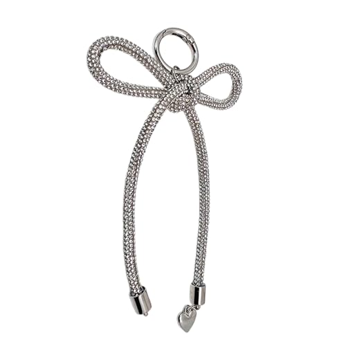 YUOIUX Eleganter Schlüsselanhänger mit Strass-Schleife, stilvoller Schleife, Rucksack-Anhänger, handgefertigter Schmuck für Damen YUOIUX Eleganter Schlüsselanhänger mit Strass-Schleife, stilvoller Schleife, Rucksack-Anhänger, handgefertigter Schmuck für Damen von YUOIUX