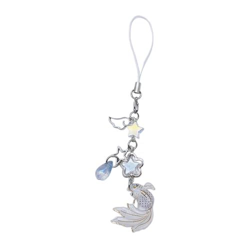 YUOIUX Fish Star Handyband, bunte Handykette, handgefertigt, abnehmbares Schlüsselband, Schlüsselanhänger, für Geldbörsen, Taschen von YUOIUX