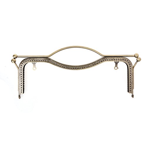 YUOIUX Griff 1 x Münzgeldbörse Taschenschloss Metallbogen Rahmen Handarbeit 27 cm von YUOIUX
