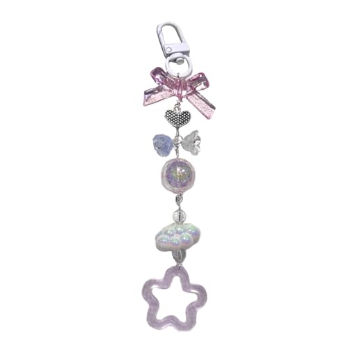 YUOIUX Handy-Schlüsselband, Handgelenkschlaufe, Stern-Anhänger, Schleife, Herz, Handy-Charm, Anti-Verlust-Handyband, Kordel, Damen YUOIUX Handy-Schlüsselband, Handgelenkschlaufe, Stern-Anhänger, Schleife, Herz, Handy-Charm, Anti-Verlust-Handyband, Kordel, Damen von YUOIUX