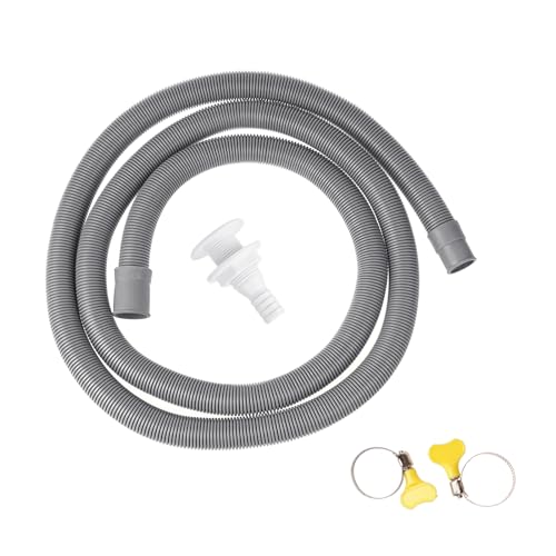 YUOIUX Long Service Waschmaschinen-Ablaufverlängerungsset mit Klemmen, Ablaufschlauchverlängerung für Waschmaschinen, 2 m Schlauch mit Clip YUOIUX Long Service Waschmaschinen-Ablaufverlängerungsset mit Klemmen, Ablaufschlauchverlängerung für Waschmaschinen, 2 m Schlauch mit Clip von YUOIUX