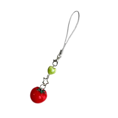YUOIUX Modischer hübscher Mädchen-Schlüsselanhänger mit Tomatenblatt-Anhänger, stabile Harzlegierung, für Mode-Accessoire für den täglichen Gebrauch YUOIUX Modischer hübscher Mädchen-Schlüsselanhänger mit Tomatenblatt-Anhänger, stabile Harzlegierung, für Mode-Accessoire für den täglichen Gebrauch von YUOIUX