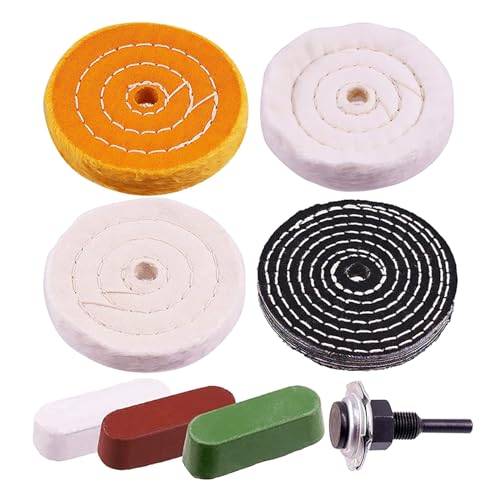 YUOIUX Polierscheibe aus Wolle, 100 mm, Schleifscheiben, Auto-Polierpads, Polierscheibe, Nasspolierscheiben-Set für Metall von YUOIUX