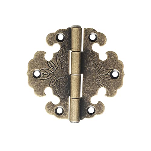 YUOIUX Scharniere mit antikem Spitzendekor, für Tür, Schrank, Schmuckschatulle, Schublade, Möbel, modisch, chinesisch, für Holzschrank, 10 Stück von YUOIUX