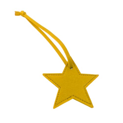 YUOIUX Schlüsselanhänger in Sternform, Leder, Gepäckanhänger, vielseitiger fünfzackiger Stern, Schlüsselanhänger für Damen und Mädchen, modisches Taschenzubehör von YUOIUX