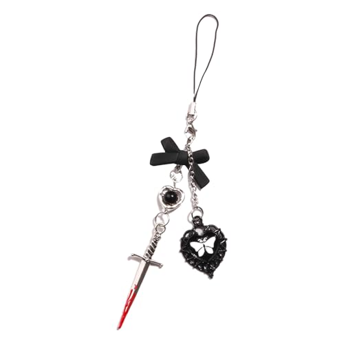 YUOIUX Stilvoller Gothic-Schlüsselanhänger, modisches Handy-Schlüsselband, einzigartiger Handy-Anhänger, Handy-Charm, vielseitige Handy-Gurte von YUOIUX