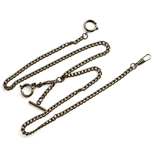 YUOIUX Taschenuhr-Kette für Herren, doppelte Albert-Kette, Taschenuhr, Panzerkette, Antik-T-Bar, Uhrenkette für Taschenuhr, Schlüssel, Anhänger YUOIUX Taschenuhr-Kette für Herren, doppelte Albert-Kette, Taschenuhr, Panzerkette, Antik-T-Bar, Uhrenkette für Taschenuhr, Schlüssel, Anhänger von YUOIUX
