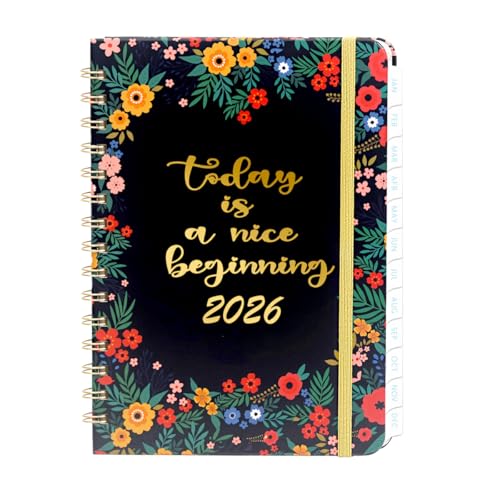 Terminplaner 2026, Terminplaner/Wochenplaner Ringbuch, Wochenplaner A5 mit Elastischer Verschluss, Spiralbindung Buchkalender 1 Woche 2 Seiten von YUPDFGB