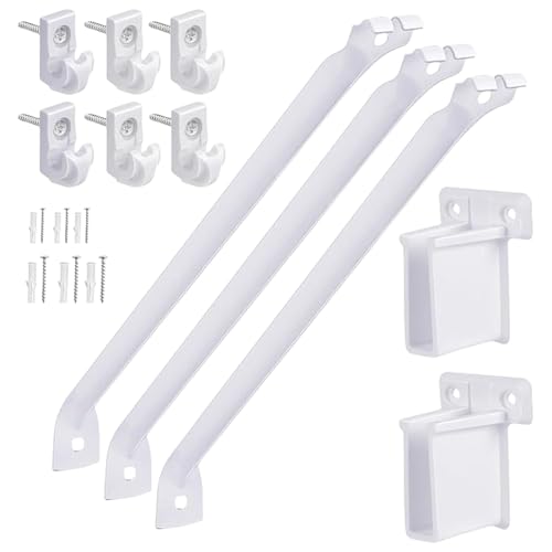YUPEIUKLI 12-Zoll-Drahtregalhalterungsset für Kleiderschrank- und Wandmontage, inklusive 6 Clips und 2 Endhalterungen für den Heimgebrauch YUPEIUKLI 12-Zoll-Drahtregalhalterungsset für Kleiderschrank- und Wandmontage, inklusive 6 Clips und 2 Endhalterungen für den Heimgebrauch von YUPEIUKLI