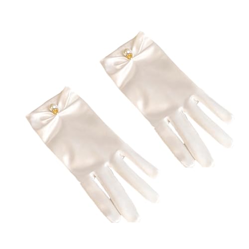 YUPEIUKLI 2er-Pack Satinhandschuhe mit Perlendekoration für Hochzeiten und Veranstaltungen von YUPEIUKLI