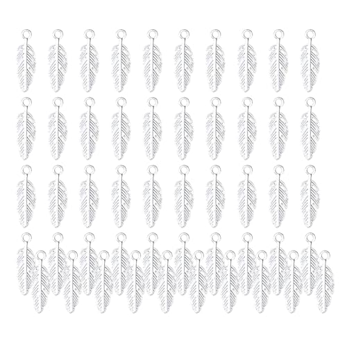 YUPEIUKLI 50 Stück gefiederte Charm-Anhänger für Bastelprojekte, Dekoration für Schmuck und Kleidung, hängende Anhänger YUPEIUKLI 50 Stück gefiederte Charm-Anhänger für Bastelprojekte, Dekoration für Schmuck und Kleidung, hängende Anhänger von YUPEIUKLI