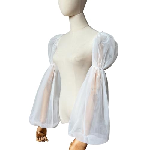 YUPEIUKLI Braut-Bischofsärmel, Elegante Armbezüge, schlicht, langärmelig, dekorativer Tüll für Hochzeit, falsche, einfache Handschuhe, durchsichtig von YUPEIUKLI
