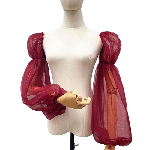 YUPEIUKLI Braut-Bischofsärmel, Elegante Armbezüge, schlicht, langärmelig, dekorativer Tüll für Hochzeit, falsche, einfache Handschuhe, durchsichtig von YUPEIUKLI
