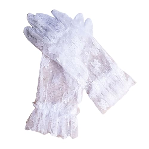 YUPEIUKLI Elegante Spitzenhandschuhe für die Braut, transparente Handschuhe für Brautjungfern, ideal für Hochzeitsfeiern und formelle Anlässe von YUPEIUKLI