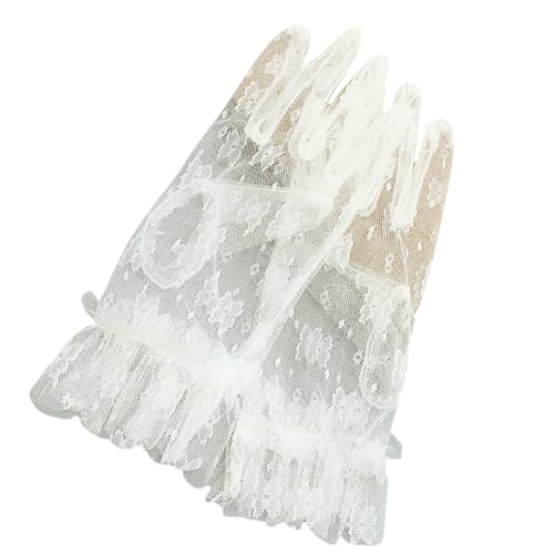YUPEIUKLI Elegante Spitzenhandschuhe für die Braut, transparente Handschuhe für Brautjungfern, ideal für Hochzeitsfeiern und formelle Anlässe von YUPEIUKLI
