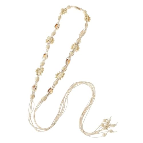 YUPEIUKLI Modischer geflochtener Taillengürtel mit ethnischen Holzperlen und Vintage-Quasten für Damen und Mädchen YUPEIUKLI Modischer geflochtener Taillengürtel mit ethnischen Holzperlen und Vintage-Quasten für Damen und Mädchen von YUPEIUKLI