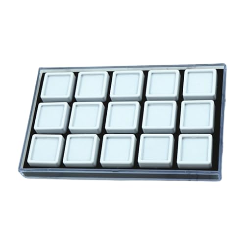 YUPEIUKLI Schmuckschatulle aus Acryl mit 15 Fächern zur Aufbewahrung von Edelsteinen und zur Präsentation von Ringen mit Deckel und Schwamminnenseite YUPEIUKLI Schmuckschatulle aus Acryl mit 15 Fächern zur Aufbewahrung von Edelsteinen und zur Präsentation von Ringen mit Deckel und Schwamminnenseite von YUPEIUKLI