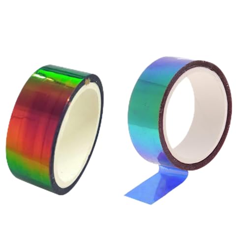 YUPEIUKLI Washi-Klebeband mit Blattgold, 15 mm x 5 m, Orange, Blau, Gelb, Grün, Japanische Farben für Scrapbooking von YUPEIUKLI