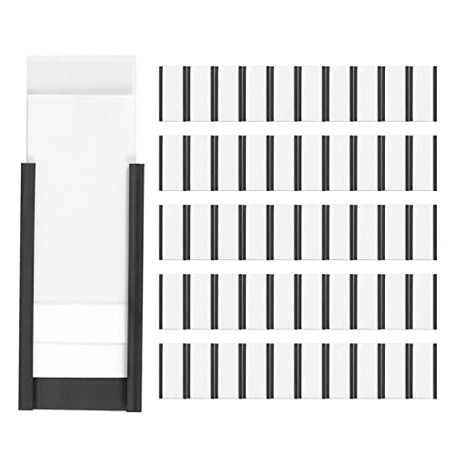 YUPVM 50 Stück SéRies Briefkastenhalter mit magnetischem Kartenhalter und Protektoren aus Kunststoff für Tagee aus Metall (1 x 2 ), Transparent, 50 Stück von YUPVM