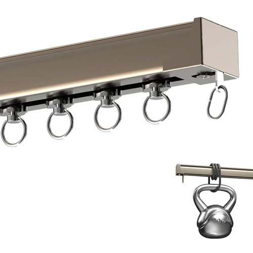 Aluminium-Vorhangschienen-Set, Gardinenschiene 1-läufig Alu-Vorhangschiene, 1-läufig Vorhangschiene Innenlaufschiene für Schiebevorhänge, Gardinen und Vorhänge, Inkl. Befestigungsmaterial(Sekt,380cm(1 Aluminium-Vorhangschienen-Set, Gardinenschiene 1-läufig Alu-Vorhangschiene, 1-läufig Vorhangschiene Innenlaufschiene für Schiebevorhänge, Gardinen und Vorhänge, Inkl. Befestigungsmaterial(Sekt,380cm(1 von YUQIWKK
