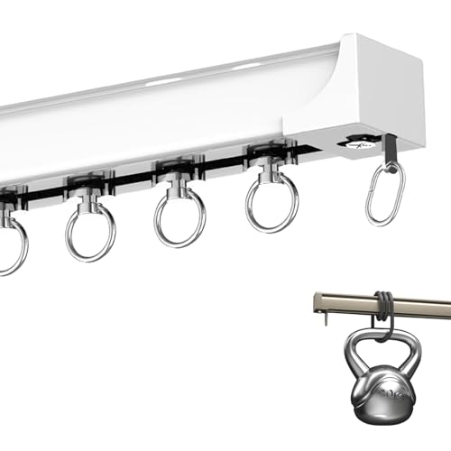 Aluminium-Vorhangschienen-Set, Gardinenschiene 1-läufig Alu-Vorhangschiene, 1-läufig Vorhangschiene Innenlaufschiene für Schiebevorhänge, Gardinen und Vorhänge, Inkl. Befestigungsmaterial(Weiß,160cm(5 Aluminium-Vorhangschienen-Set, Gardinenschiene 1-läufig Alu-Vorhangschiene, 1-läufig Vorhangschiene Innenlaufschiene für Schiebevorhänge, Gardinen und Vorhänge, Inkl. Befestigungsmaterial(Weiß,160cm(5 von YUQIWKK