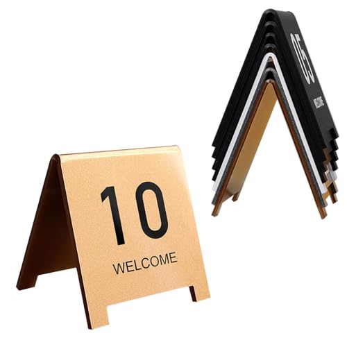Tischnummern-Set für Restaurant, Café, Bar, Acryl Tischnummern Beschilderung, Doppelseitige Zahlen, Nummer Zahlen Karten für Gaststätten, Raststätten, Restaurants, Hotels, Kantinen, Events(Gold-8CM,1- Tischnummern-Set für Restaurant, Café, Bar, Acryl Tischnummern Beschilderung, Doppelseitige Zahlen, Nummer Zahlen Karten für Gaststätten, Raststätten, Restaurants, Hotels, Kantinen, Events(Gold-8CM,1- von YUQIWKK