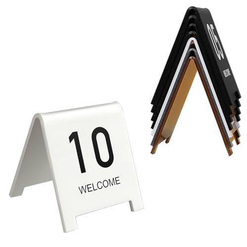 Tischnummern-Set für Restaurant, Café, Bar, Acryl Tischnummern Beschilderung, Doppelseitige Zahlen, Nummer Zahlen Karten für Gaststätten, Raststätten, Restaurants, Hotels, Kantinen, Events(White-8CM,1 Tischnummern-Set für Restaurant, Café, Bar, Acryl Tischnummern Beschilderung, Doppelseitige Zahlen, Nummer Zahlen Karten für Gaststätten, Raststätten, Restaurants, Hotels, Kantinen, Events(White-8CM,1 von YUQIWKK