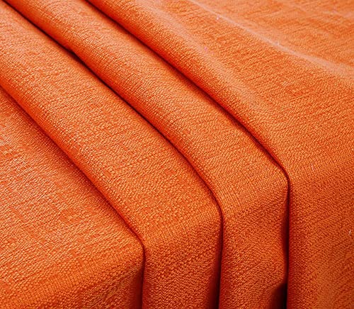 Baumwoll-Leinenstoff für Vorhänge, Kissen, Sofas, Polstermöbel, weiches Futter, Ersatz für Stühle, Gardinenrollo, Bastelarbeiten, Orange von YUR