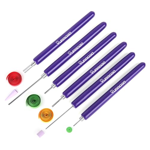 Quilling Werkzeuge, 6pcs Werkzeuge Quilling Set, Multifunktions Quilling Stift, Unterschiedliche Größe, Quilling Tool für Quilling Papier, Quilling Zubehör, Quilling Nadel, Quilling Schlitz Pen von YURROAD