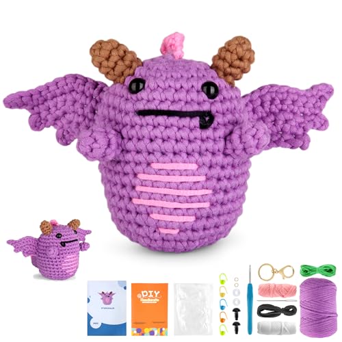 YURROAD All-in-One-Häkelset für Anfänger mit No Split Garn, Amigurumi Set Anfänger mit Anleitung, Schritt-für-Schritt-Video-Tutorials, Crochet Kit Animal Set - Flugsaurier YURROAD All-in-One-Häkelset für Anfänger mit No Split Garn, Amigurumi Set Anfänger mit Anleitung, Schritt-für-Schritt-Video-Tutorials, Crochet Kit Animal Set - Flugsaurier von YURROAD