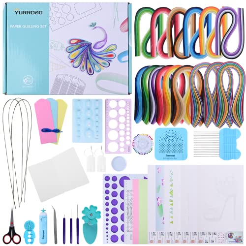 YURROAD Quilling Set mit Quilling Papierstreifen Quilling Werkzeug 15packs Quilling Papier 1860 Streifen 32pcs Quilling Zubehör mit Quilling Tool Stift Elektrisch Quilling Vorlage Quilling Brett YURROAD Quilling Set mit Quilling Papierstreifen Quilling Werkzeug 15packs Quilling Papier 1860 Streifen 32pcs Quilling Zubehör mit Quilling Tool Stift Elektrisch Quilling Vorlage Quilling Brett von YURROAD