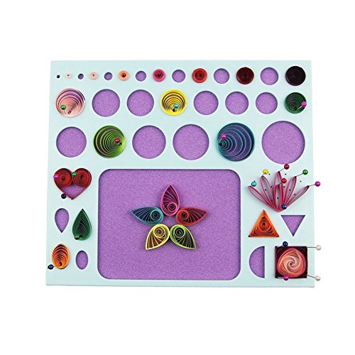 YURROAD Quilling Werkzeug 3 in 1 Quilling Vorlagen mit Stift Erstellen Quilling 3D Kunstwerk Quilling Brett für DIY Quilling Papierstreifen Handwerk Quilling Template Board für Erwachsene von YURROAD