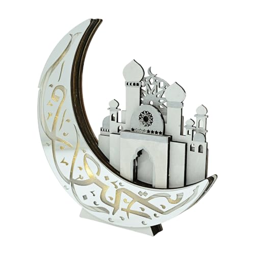 YUTNGYNG Eid Ramadans Decors Holzmondburgen Moschee Skulptur Ornament Mit LED Licht Für Muslime Islamik Home Tabletop Decors Mond Burgen Dekoration Ornament YUTNGYNG Eid Ramadans Decors Holzmondburgen Moschee Skulptur Ornament Mit LED Licht Für Muslime Islamik Home Tabletop Decors Mond Burgen Dekoration Ornament von YUTNGYNG