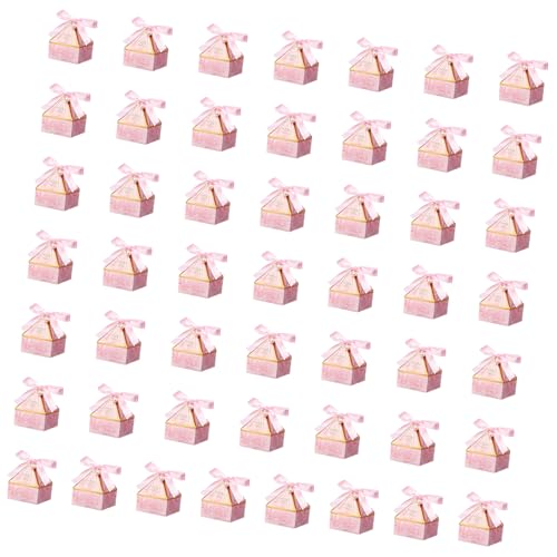 YUTNGYNG Packung Mit 50 Hexagonalen Süßwarenboxen Für Hochzeits Und Partyvorräte Enthält Bänder Für Eine Elegante Geschenkpräsentation Langlebige Pappboxen von YUTNGYNG