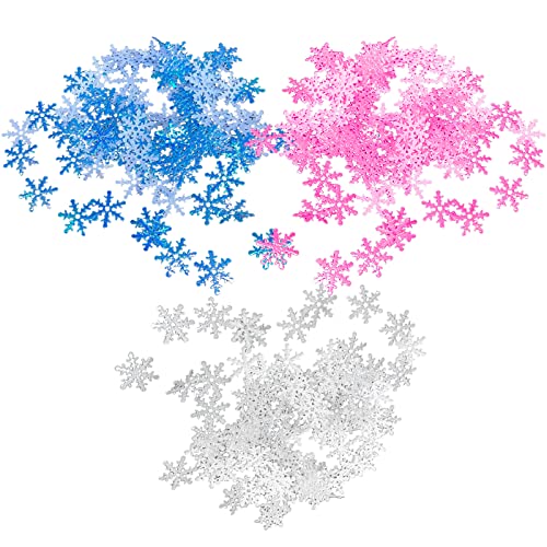 Schneeflocken Konfetti YUTOU 900 Pcs schneeflocken streudeko Weihnachten Dekorative Schneeflockendek weihnachts Künstliche Schneeflocke Flocke Party Dekorationen Lieferungen（weiß rosa blau） von YUTOU