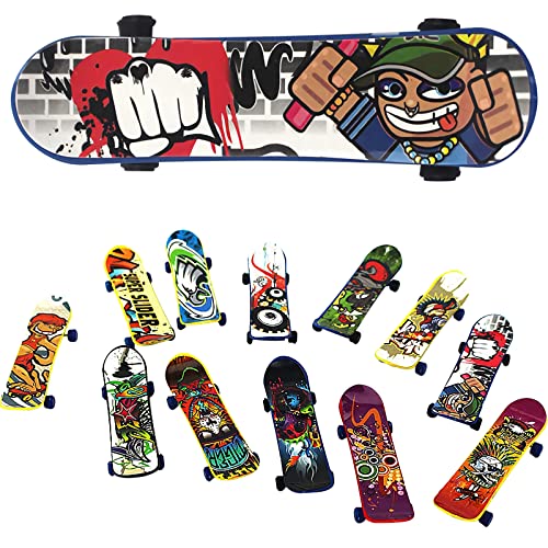 YUTOU 12 Stück Mini Finger Skateboards Fingerboard Mini Skateboard Fingerskateboards Set Boarding Skatepark Spielzeug für Jungen Weihnachten Mitgebsel, Kindergeburtstag, Party Favours - Zufällig von YUTOU