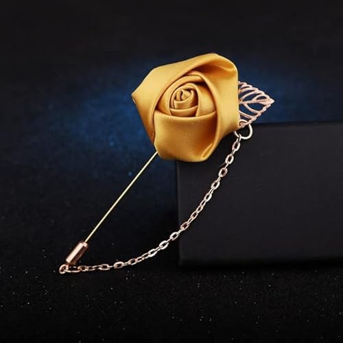 YUWEN 1 Stücke Corsage Hochzeit Boutonniere Pin für Männer Frauen Seide Knopfloch Groomsmen Party Prom Anzug Zubehör Broschen von YUWEN