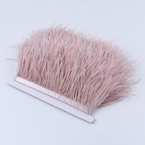 YUWEN 10 Meter/Menge Straußenfedern Band 8-10 cm Band Kostüm Schwarz Weiß Straußenfeder Trim Fringe Weiß Handwerk Zubehör von YUWEN