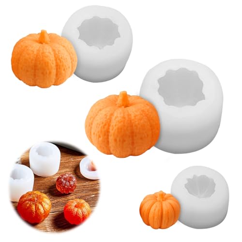 3 Stück Silikonform Kürbis Kerze Set, 3D DIY Silikonformen Gießformen Kürbis Silikonform, Niedlicher Gießform Kürbis Gießformen Silikon Giessformen Silikon für Halloween Kürbis Heimtextilien 3 Stück Silikonform Kürbis Kerze Set, 3D DIY Silikonformen Gießformen Kürbis Silikonform, Niedlicher Gießform Kürbis Gießformen Silikon Giessformen Silikon für Halloween Kürbis Heimtextilien von YUWJOOWEE