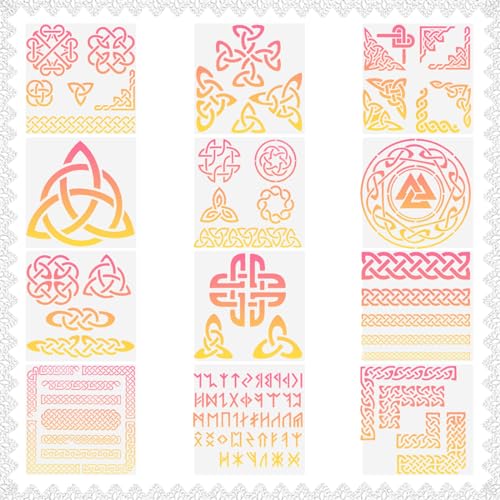 Mandala Schablone,12 Stücks Wandschablone Schablonen Wandgestaltung Schablonen Vintage Schablonen Ornamente Wiederverwendbare Schablonen Schablone Blumen für DIY Wand Leinwand MöBel Mandala Schablone,12 Stücks Wandschablone Schablonen Wandgestaltung Schablonen Vintage Schablonen Ornamente Wiederverwendbare Schablonen Schablone Blumen für DIY Wand Leinwand MöBel von YUWJOOWEE
