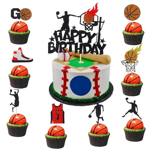 YUXIANLB 9 Stück Baseball Kuchen Dekorationen, Baseball Thema Kuchen Topper, Sport Thema Party Dekoration Zubehör, Happy Birthday Kuchen Topper Party Dekorationen für Geburtstag/Baseball/Sport Party YUXIANLB 9 Stück Baseball Kuchen Dekorationen, Baseball Thema Kuchen Topper, Sport Thema Party Dekoration Zubehör, Happy Birthday Kuchen Topper Party Dekorationen für Geburtstag/Baseball/Sport Party von YUXIANLB