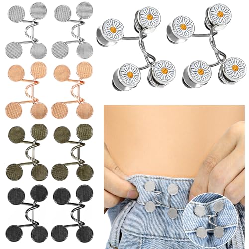 YUXIANLB 10 Paar Hosenbund-Versteller, Verstellbare Taillenknöpfe für Jeanshosen, Kein Nähen Hosenclips für Taillenversteller, 10 Sets Jeansknöpfe für lockere Jeanshosen und Röcke YUXIANLB 10 Paar Hosenbund-Versteller, Verstellbare Taillenknöpfe für Jeanshosen, Kein Nähen Hosenclips für Taillenversteller, 10 Sets Jeansknöpfe für lockere Jeanshosen und Röcke von YUXIANLB