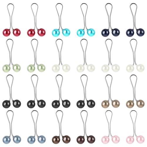 YUXIANLB 24 Stück Süße Hijab Nadeln Für Frauen Muslimische Hijab Schal Clips Sicherheitsnadeln Perlenbroschen Kopftuch Schal Boutonniere Clips Sicherheitsschal Hijab Nadeln Für Hochzeitskleid von YUXIANLB
