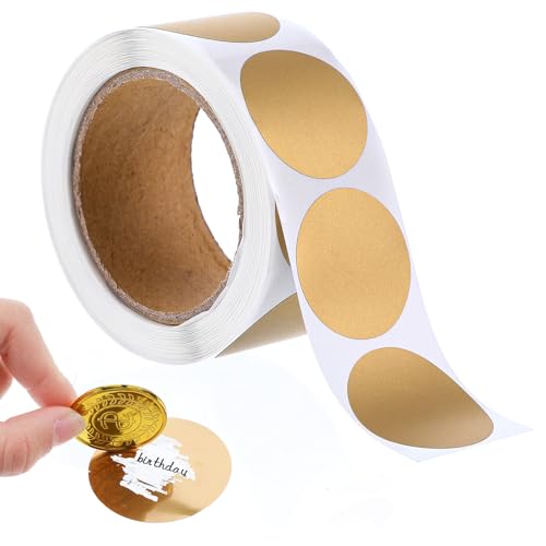 YUXIANLB 300 Stück Goldfolien-Punktaufkleber, Runde Aufkleber, Etiketten, Rubbelkarten, Aufkleber, Punktaufkleber, Runde,Rubbeletiketten, selbstklebende Rubbelkarten für DIY-Tombola-Karten von YUXIANLB