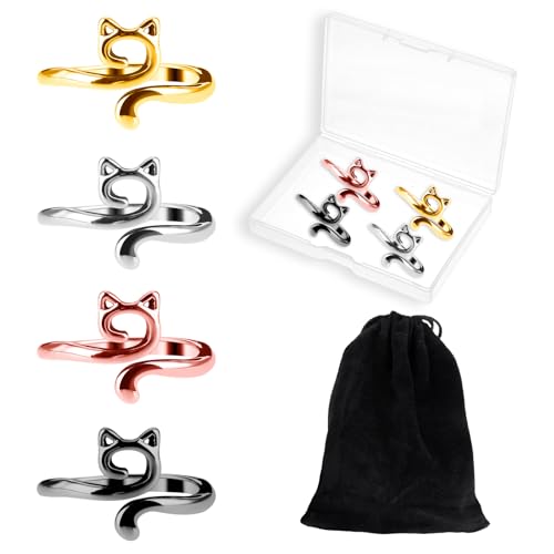 YUXIANLB 4 Stück Häkelringe Verstellbare Metall Garnspannungsringe für Fingerhäkeln Katzenstricknadeln Fingerhüter mit Box & Aufbewahrungstasche DIY Bastelprojekt Thanksgiving Geschenke A YUXIANLB 4 Stück Häkelringe Verstellbare Metall Garnspannungsringe für Fingerhäkeln Katzenstricknadeln Fingerhüter mit Box & Aufbewahrungstasche DIY Bastelprojekt Thanksgiving Geschenke A von YUXIANLB