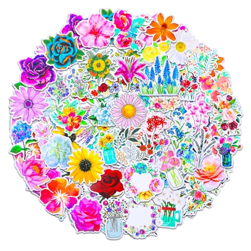 YUXIANLB 50 Stück Blumen Aufkleber Niedliches Set für Teenager Mädchen Kinder Ästhetische Wasserfeste Vinyl Laptop Wasserflasche Telefon Sammelalbum Skateboard Fahrrad Gepäck YUXIANLB 50 Stück Blumen Aufkleber Niedliches Set für Teenager Mädchen Kinder Ästhetische Wasserfeste Vinyl Laptop Wasserflasche Telefon Sammelalbum Skateboard Fahrrad Gepäck von YUXIANLB