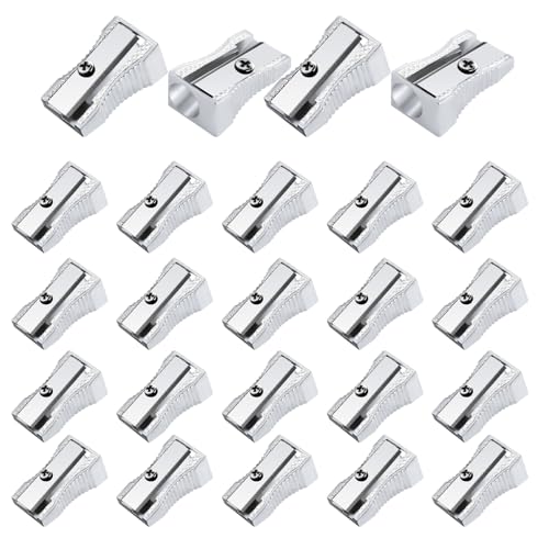 YUXIANLB Handheld Metall Bleistiftspitzer Kleiner Bleistiftspitzer Taschen Aluminiumlegierung Bleistiftspitzer 24 Stück Silber Bleistiftspitzer Mit Einem Loch Schüler Bleistiftmesser Für Standardgröße YUXIANLB Handheld Metall Bleistiftspitzer Kleiner Bleistiftspitzer Taschen Aluminiumlegierung Bleistiftspitzer 24 Stück Silber Bleistiftspitzer Mit Einem Loch Schüler Bleistiftmesser Für Standardgröße von YUXIANLB