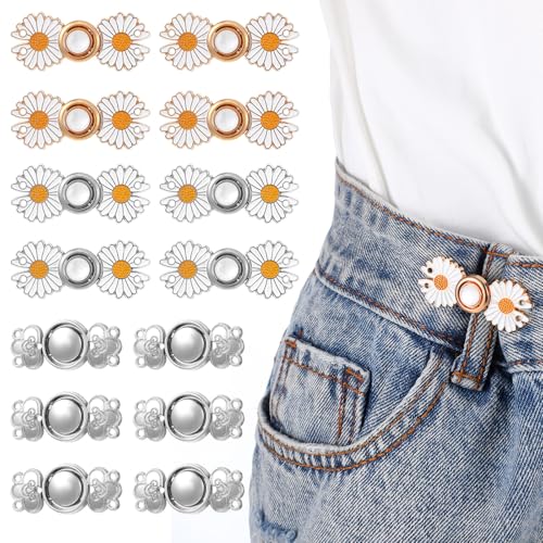 YUXIANLB Hosen-Taillenstraffer, abnehmbare Jeansknopfnadeln, Nähbund, Hosen-Clips für Taille, zu locker, groß, kein Nähen erforderlich, wiederverwendbar, Metallbrosche für Kleidung, Kleider, 14 Stück YUXIANLB Hosen-Taillenstraffer, abnehmbare Jeansknopfnadeln, Nähbund, Hosen-Clips für Taille, zu locker, groß, kein Nähen erforderlich, wiederverwendbar, Metallbrosche für Kleidung, Kleider, 14 Stück von YUXIANLB
